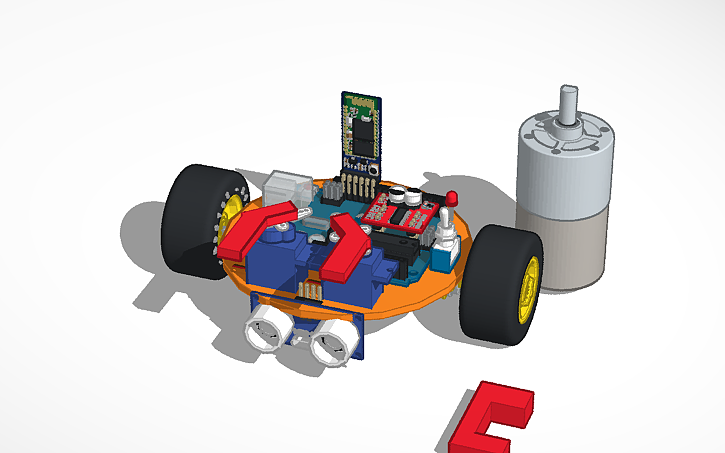 3D design Robot diferencial con pinza bluetooth - Tinkercad