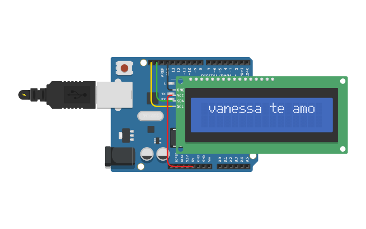 Circuit design Display I2C - Tinkercad
