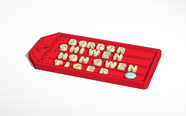 3D design Luggage tag - Tinkercad