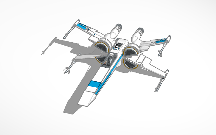 T 70 X Wing Fighter Blue Fighter Tinkercad T 70 X Wing Fighter Blue Fighter Tinkercad