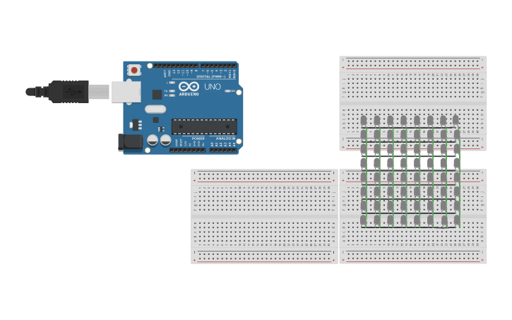 Circuit design 8x8 LED Matrix - Tinkercad
