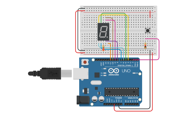 Circuit design Countdown - Tinkercad