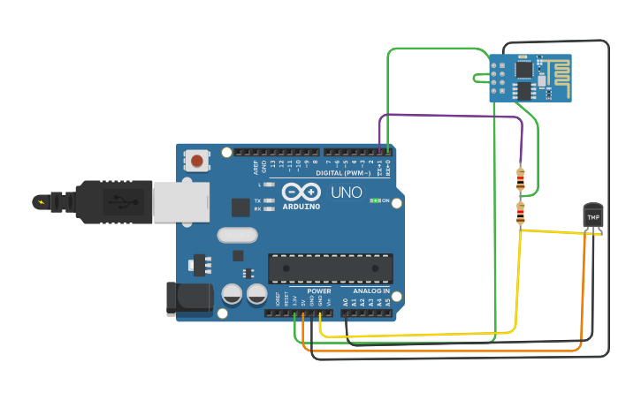 Circuit design Copy of Wifi Module ESP8266 - Tinkercad