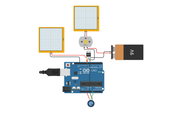 Circuit design motor rpm - Tinkercad