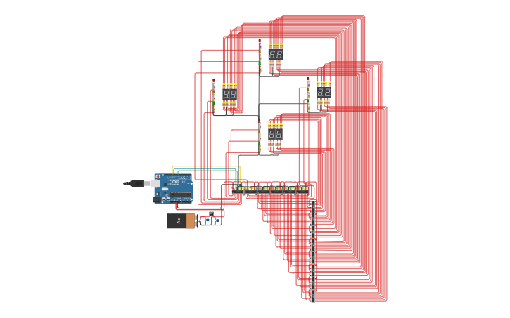 Circuit design Traffic light - Tinkercad