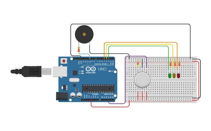 Circuit design Formative Assessment 1.4 - Fire Alarm System | Tinkercad