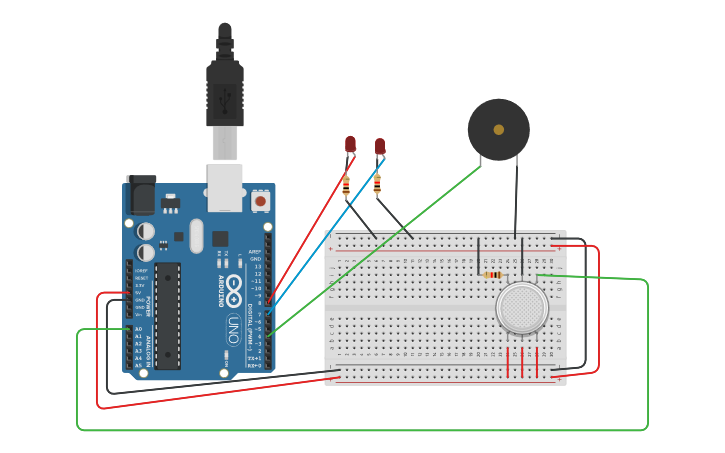 Circuit design Gas sensor | Tinkercad