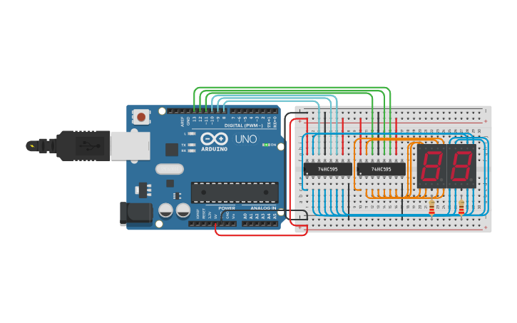 Circuit design count down - Tinkercad