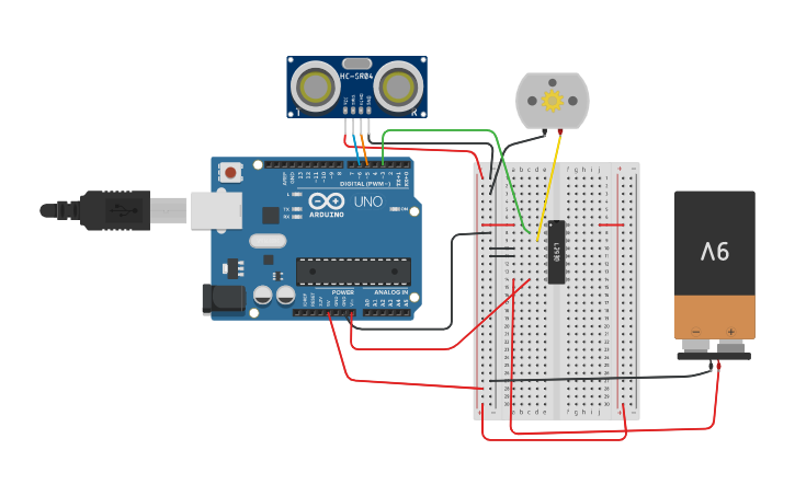 Circuit design Hand Dryer - Tinkercad