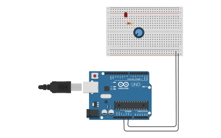 Circuit design Analog read write - Tinkercad