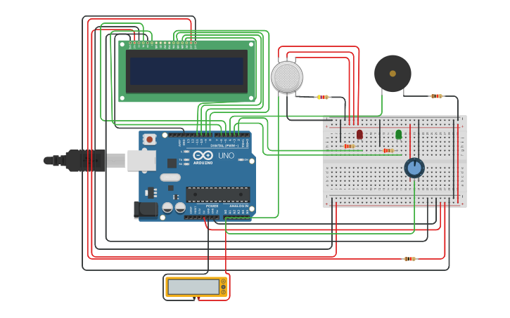 Circuit design GAZ ADC | Tinkercad