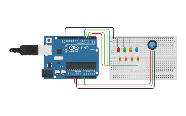Circuit design on-off-led - Tinkercad