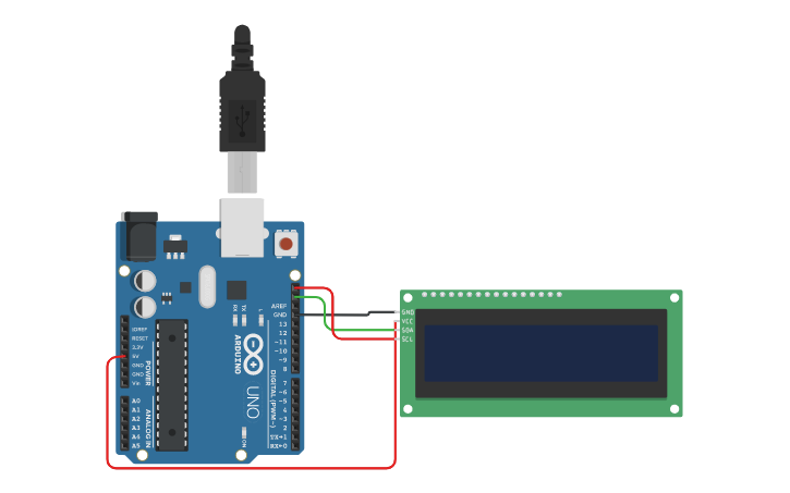 Circuit design LCD(I2C) - Tinkercad