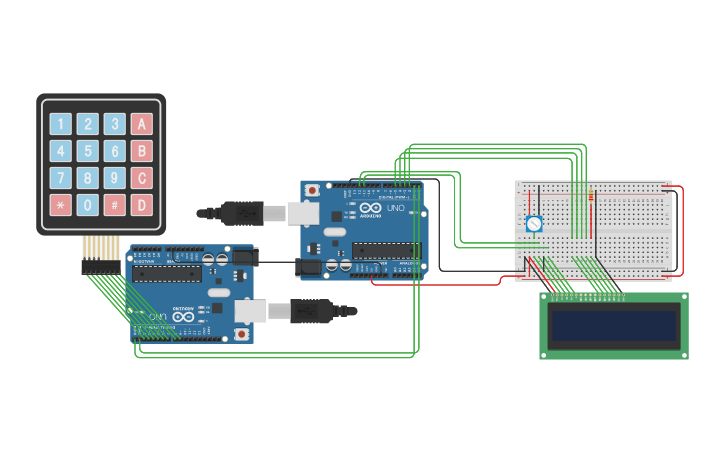 Circuit design Arduino - Keypad, LCD & Serial Communication - Tinkercad