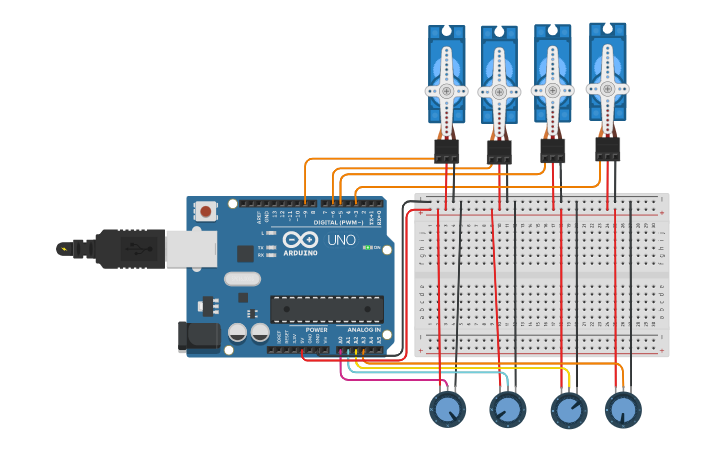 Circuit design control de velocidad de 4 SERVOmotores con 4 ...