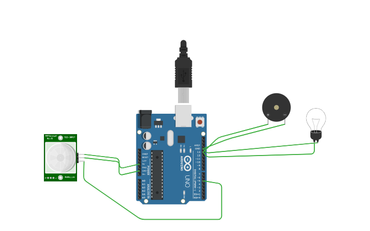 Circuit design PIR - Sensor in Arduino - Tinkercad