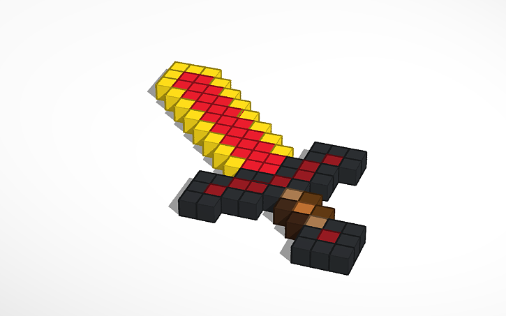 3D design minecraft lava sword - Tinkercad