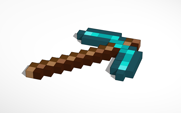 3D design Minecrfat Diamond Pickaxe REALLY TINY | Tinkercad