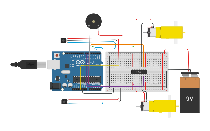 Circuit design INDRI JULIANI 6EB_ROBOT LINE FOLLOWER - Tinkercad
