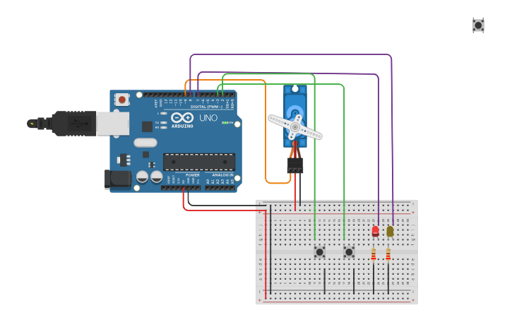 Circuit design Servo motore | Tinkercad