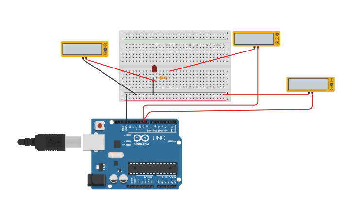 Circuit design LED PRACTICA 2 PARTE 1 definitivo | Tinkercad