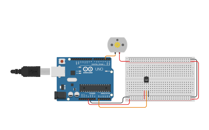 Circuit design DC Motor control based on temperature using Arduino ...
