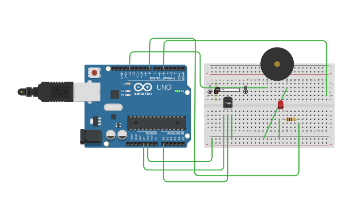 Circuit design Световая сигнализация превышения уровня температуры ...