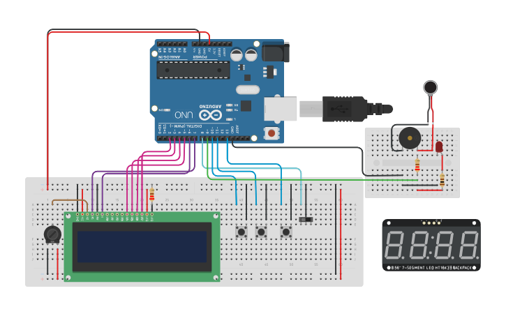 Circuit design alarm clock - Tinkercad