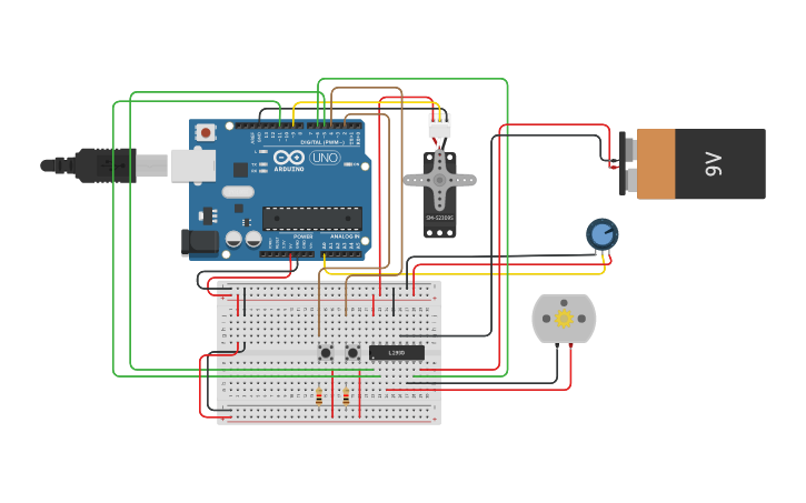 Circuit design Servo Arduino - Tinkercad