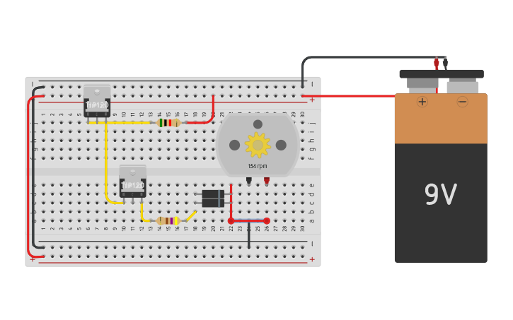 Circuit design DC Motor | Tinkercad