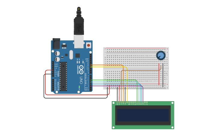 Circuit design Ecran LCD - Tinkercad