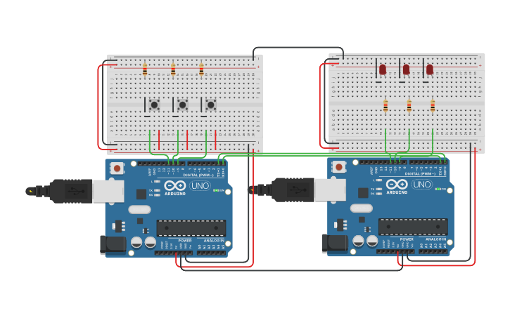 Circuit design Task 3 - Two Arduino Board - Tinkercad
