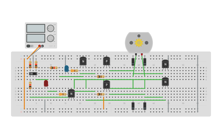 Circuit design PUENTE H - Tinkercad