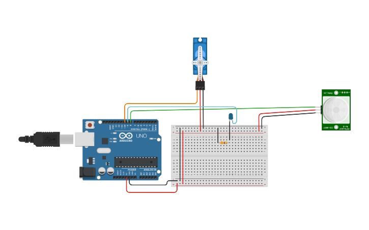 Circuit design PROYECTO CERRADURA AUTOMATICA ANDRES FELIPE - Tinkercad