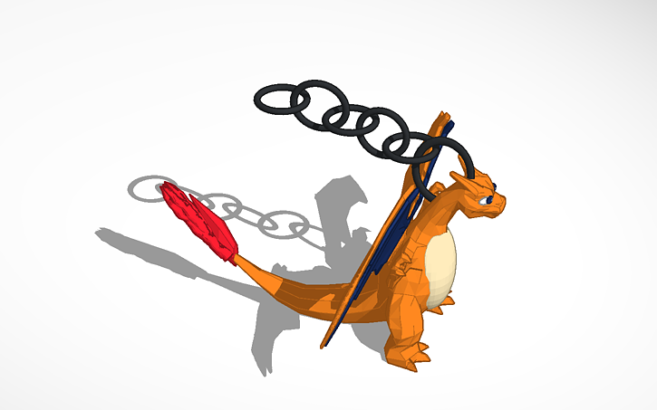 3D design Charizard Keychain #2 - Tinkercad