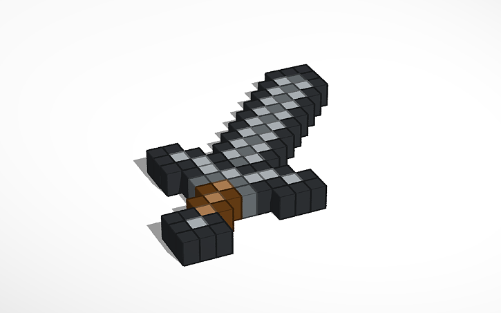 Minecraft Detailed Sword Design 3D design Minecraft Sword - Tinkercad
