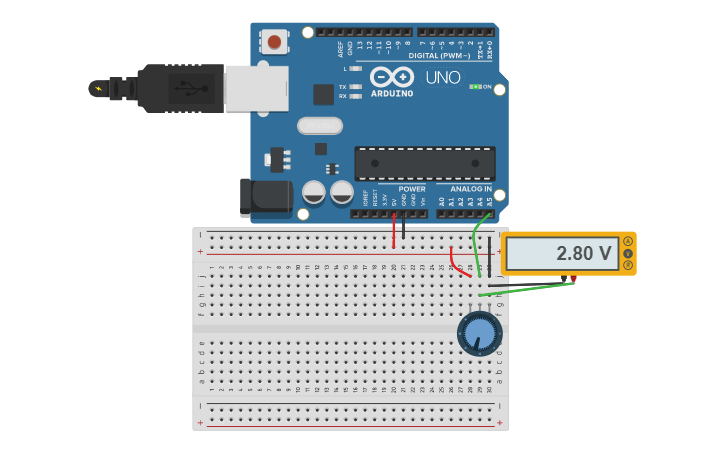 Circuit design POTENCIOMETRO - Tinkercad