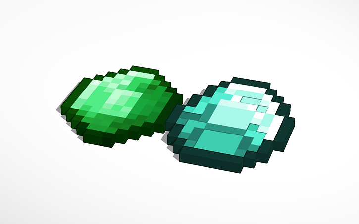 Minecraft Diamond Emerald Tinkercad