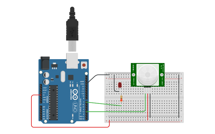 Circuit design ramoya_PIR Motion Sensor | Tinkercad