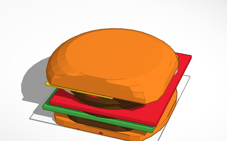 3D design comida rápida en un 1 m - Tinkercad