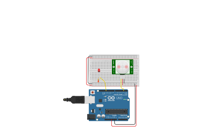 Circuit design PIR Sensor | Tinkercad