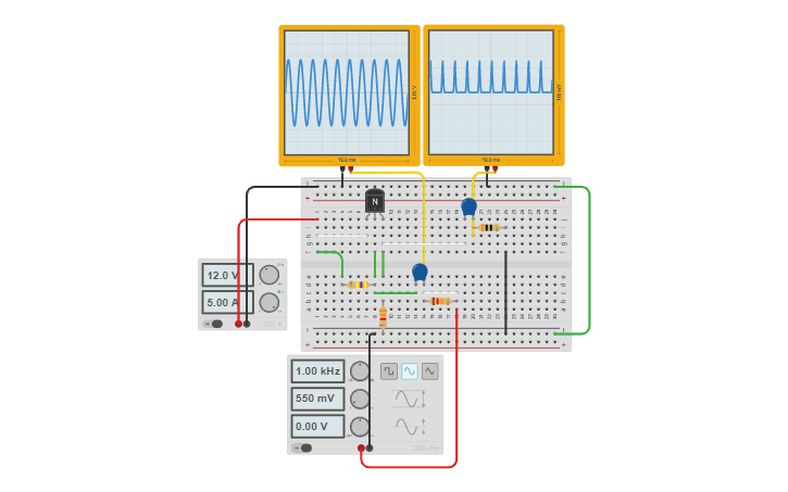 Circuit Design E09 2-1 Multistage Amplifier - Tinkercad