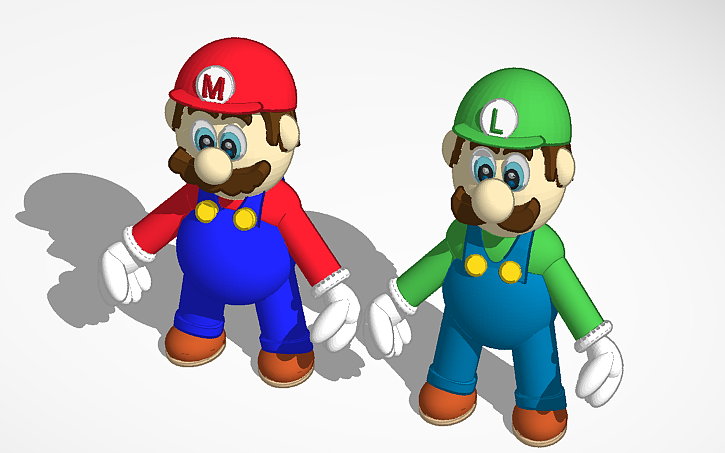 3D design Mario and Luigi - Tinkercad