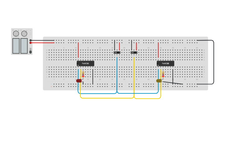 Half Adder Circuit Tinkercad