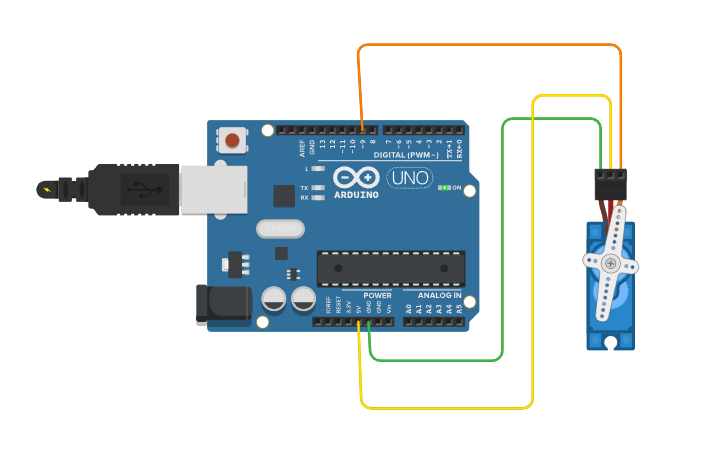 Circuit design control servo - Tinkercad