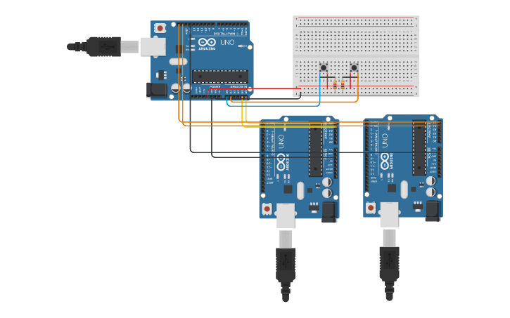 Circuit design งานชื้นที่ 5 Master และ slave | Tinkercad