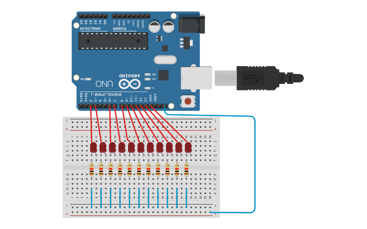 Circuit design pulsadores | Tinkercad