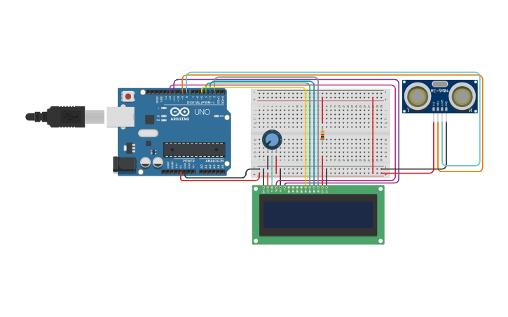 Circuit design LCD - Tinkercad image.