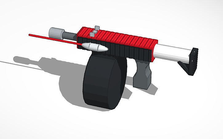 3D design SMG(drum mag MP7) - Tinkercad