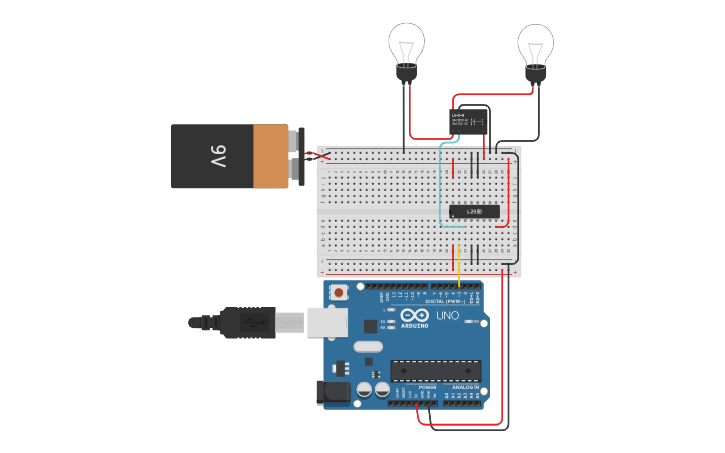 Circuit design Relay Interfacing - Tinkercad
